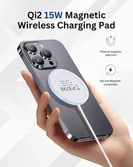 Hyperloq Ασύρματος Φορτιστής (Qi Pad) 15W Λευκός (NeoCharger)