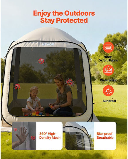 Vevor Camping Tent Cabin Beige for 6 People 182.5x182.5x220cm
