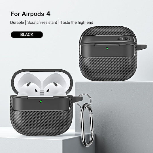 Techsuit Калъф Techsuit за Airpods 4 Techsuit от въглеродни влакна Черен 5949419256972