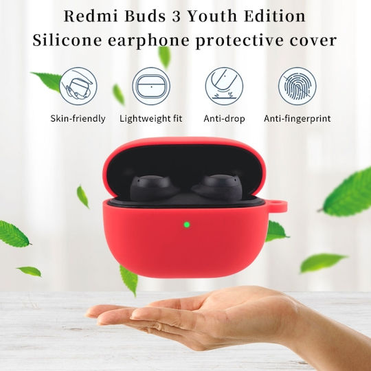 Θήκη Σιλικόνης με Γάντζο σε Μαύρο χρώμα για Redmi Buds 3 Lite