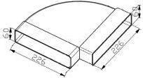 Elica Chimney Extension Vent Hood Compatible with Elica 22x5.5cm