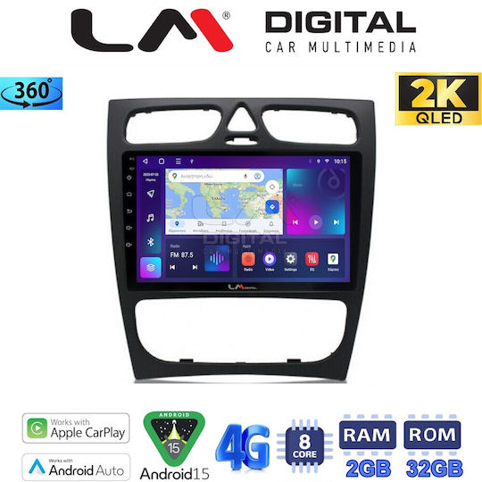 Автомобилна Аудио Система за Mercedes-Benz C Class / CLK Class / CLC Class / CL Class W208 1999-2003 (Bluetooth/USB/WiFi/GPS/Apple CarPlay/Android Auto) с Touch Screen 9"