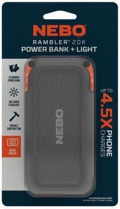 Nebo Rambler Power Bank 20000mAh с USB-A порт и USB-C порт Черен