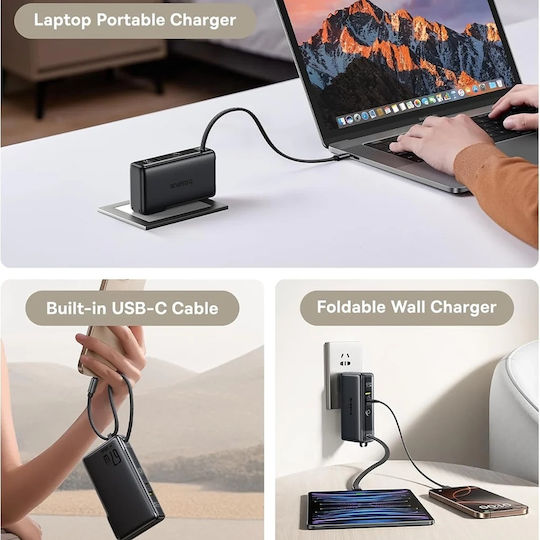 Baseus Nomos NT11 Power Bank 10000mAh 67W with USB-A Port and USB-C Port Cosmic Black