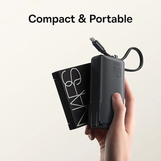 Baseus Nomos NT11 Power Bank 10000mAh 67W with USB-A Port and USB-C Port Cosmic Black