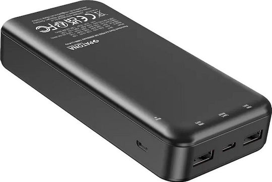Patona Stark 4.0 Power Bank 20000mAh 22.5W with 2 USB-A Output Ports and USB-C Output Port Power Delivery Black