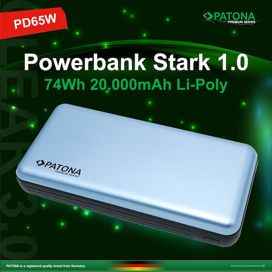 Patona Power Bank 20000mAh Power Delivery Blue