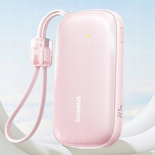 Baseus EnerFill FC21 QPow3 Ultra Baterie Externă 10000mAh 22.5W cu Port USB-A Power Delivery Încărcare Rapidă Roz Nebula