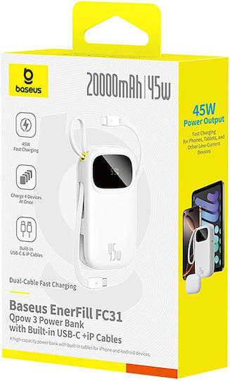 Baseus EnerFill FC31 Qpow 3 Power Bank 10000mAh 45W Ladeleistung / Schnellladung Galaxy Blau