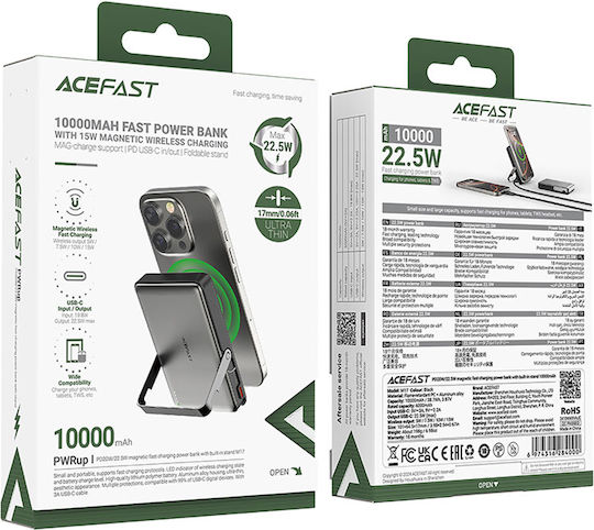 Acefast M17 MagSafe Power Bank 10000mAh 22.5W With USB-C Port Black
