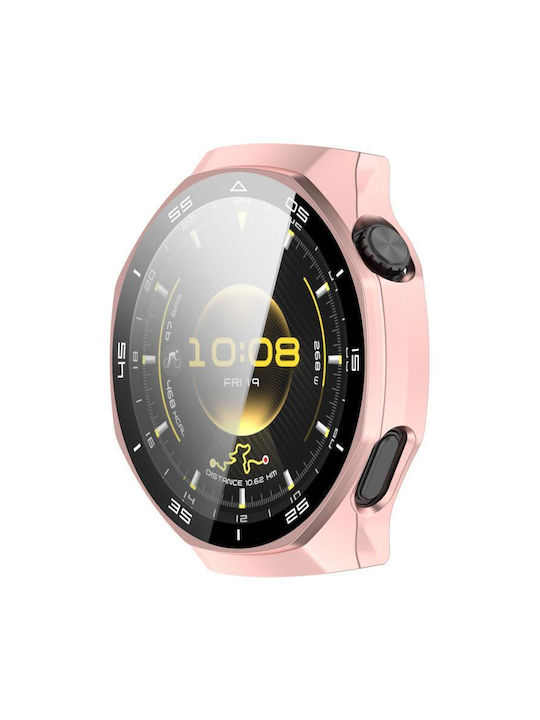 Tempered Glass Film Integrated Πλαστική Θήκη σε Ροζ Χρυσό χρώμα για Huawei Watch GT 6 Pro