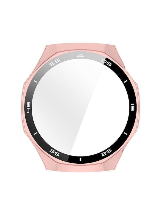 Tempered Glass Film Integrated Plastic Case in Rose Gold color for Huawei Watch GT 6 Pro