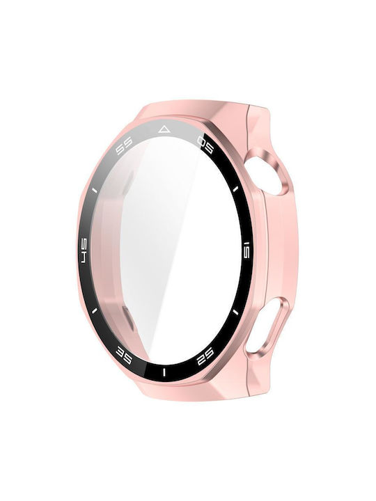 Tempered Glass Film Integrated Plastic Case in Rose Gold color for Huawei Watch GT 6 Pro