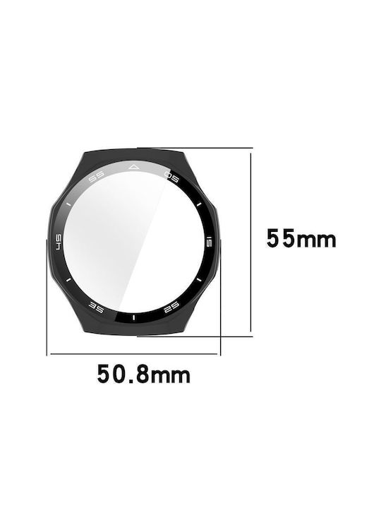 Tempered Glass Film Integrated Plastic Case in Rose Gold color for Huawei Watch GT 6 Pro