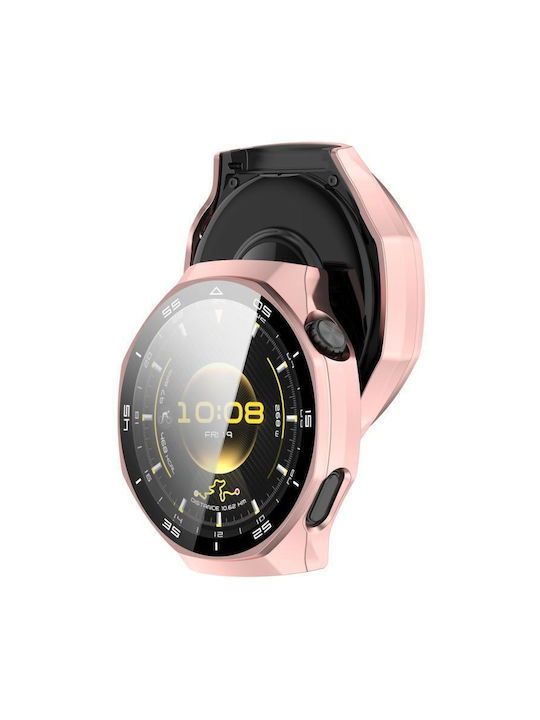 Tempered Glass Film Integrated Plastic Case in Rose Gold color for Huawei Watch GT 6 Pro