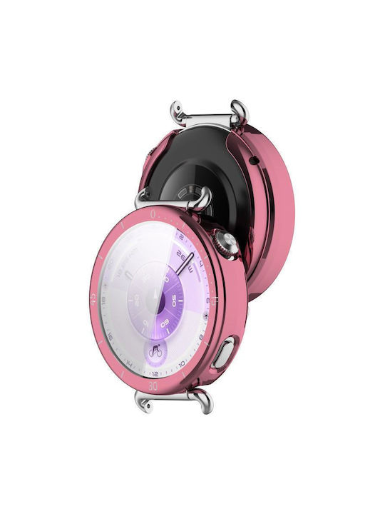 Huawei Watch GT 6 41 Millimeter Scale Style Full Coverage Electroplated Soft TPU Pink Watch Protective Cover