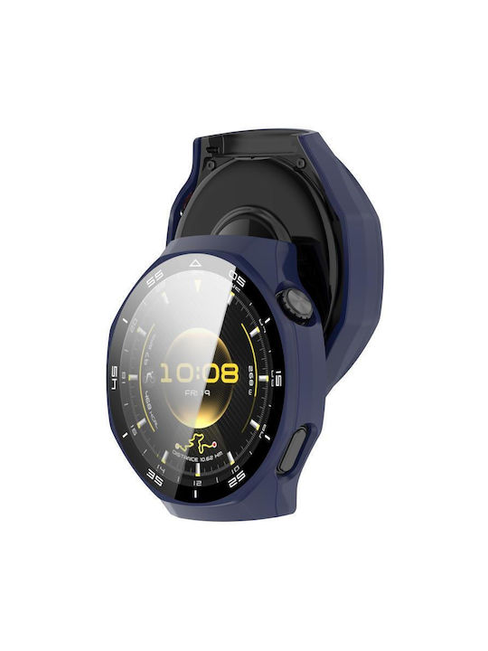 Tempered Glass Film Integrated Пластмасов Калъф в Син цвят за Huawei Watch GT 6 Pro