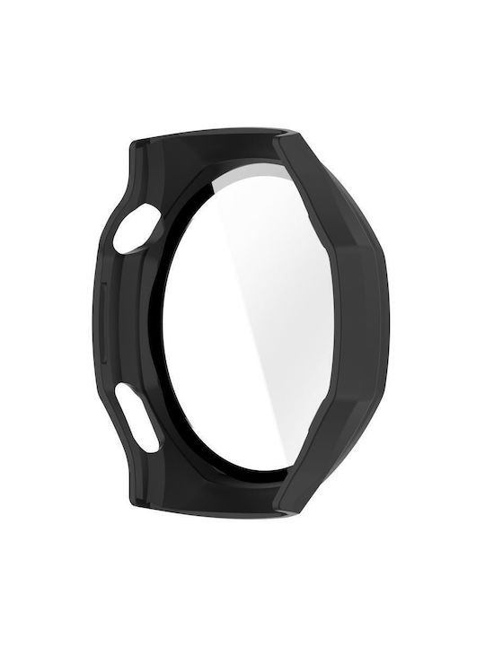 Tempered Glass Film Integrated Пластмасов Калъф в Черен цвят за Huawei Watch GT 6 Pro