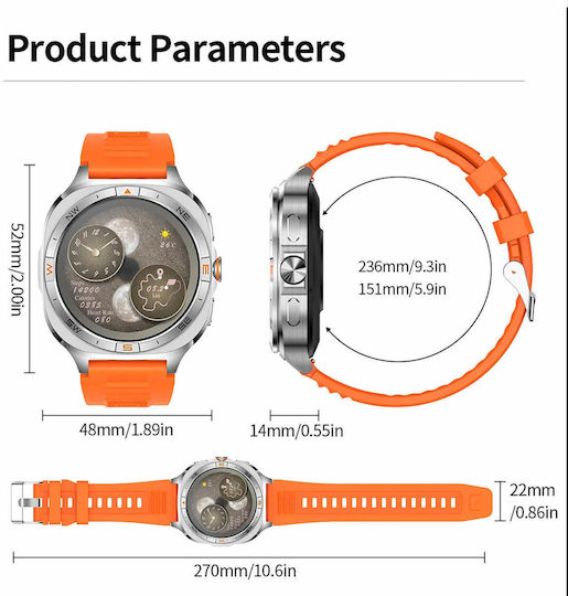 Microwear G400 Smartwatch με Παλμογράφο (Καφέ)