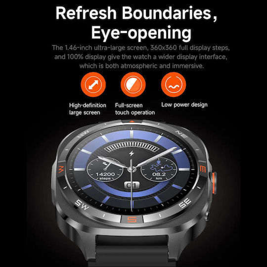Microwear G400 Smartwatch με Παλμογράφο (Καφέ)