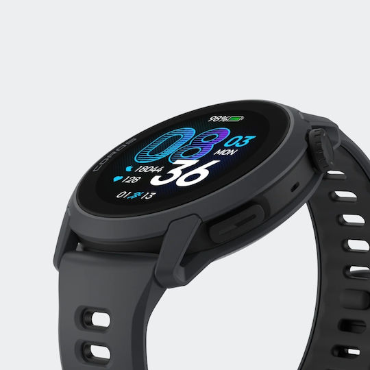 Coros Pace 4 43mm Waterproof Smartwatch with Heart Rate Monitor (Black Silicone Strap)