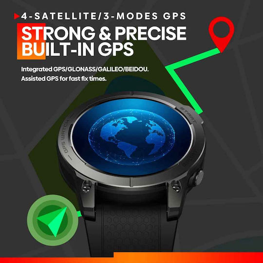 Zeblaze Stratos 3 46mm Smartwatch with Heart Rate Monitor (Orange)