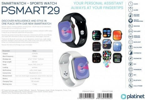 Platinet PSMART29W Aluminium 44mm Smartwatch με Παλμογράφο (Λευκό)