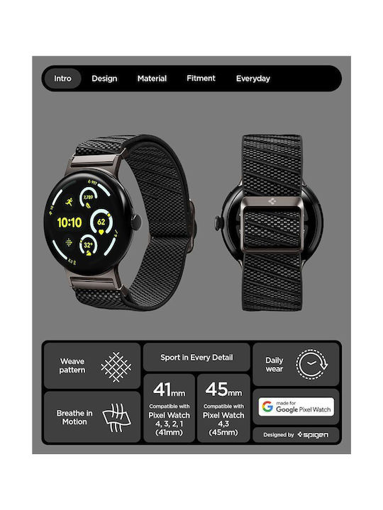 Spigen Λουράκι Μαύρο (Google Pixel Watch 4, Google Pixel Watch 3) Spigen Λουράκι Μαύρο (Google Pixel Watch 4, Google Pixel Watch 3)