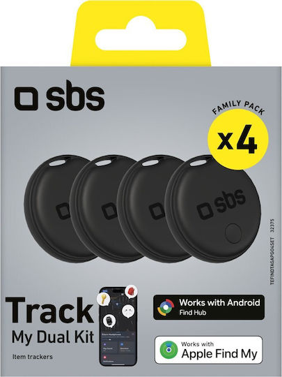 SBS Bluetooth Tracker Μαύρο 4τμχ