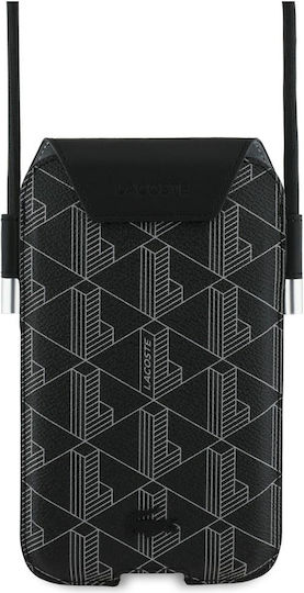 Lacoste Pvc Blend Monogram Phone Pouch Xl Black