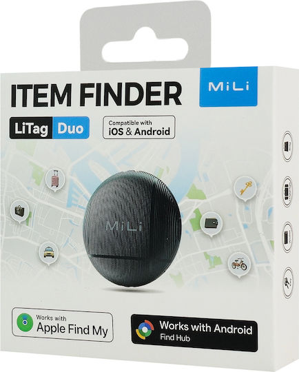 MiLi LiTag Duo Apple Find My & Google Find Hub Black