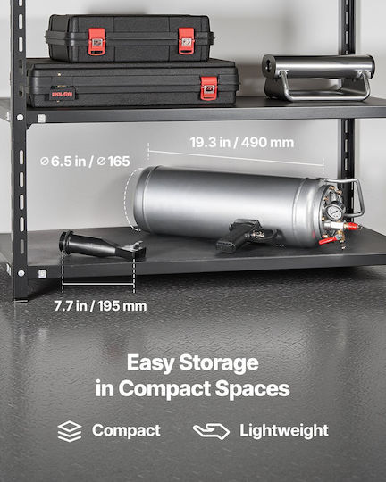 Vevor Portable Tire Bead Seater 2.6 Gal 9.84 L 10 L Air Bead Seating Hand Tool Operating Pressure 87-116 Psi Inflator Trigger Car Compact SUV Light Truck Electric Bicycle RV ATV