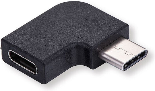 Value Adapter 12.99.2996 Usb C M To Usb C F Angled Black