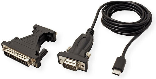 Προσαρμογέας Av Value Value Καλώδιο Μετατροπέα Usb Serial Τύπος C Rs232 Μαύρο 1,8 Μ