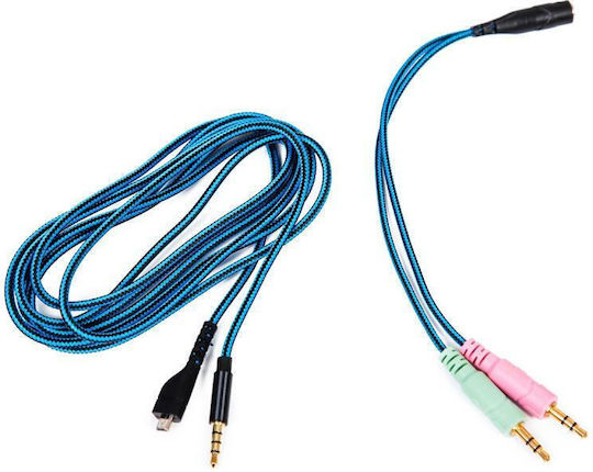 ZS0158 Over Ear Gaming Headset with Connection 2x3.5mm Blue