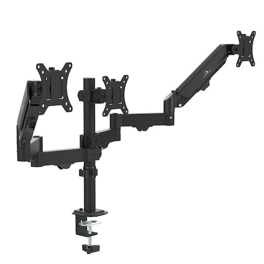 Maclean Energy Stand Desk Mounted for 3 Monitors up to 27" with Arm (MC-137)