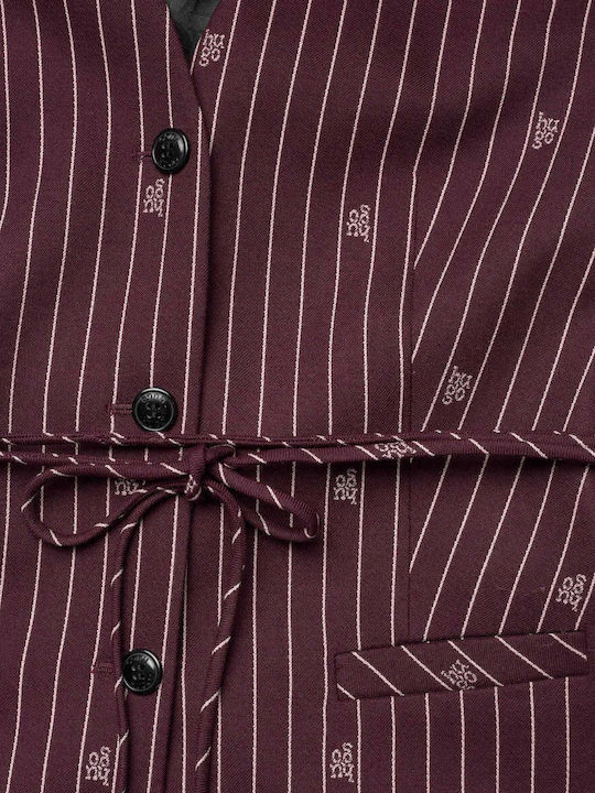 Autana Damen Bluse Ärmellos Burgundisch
