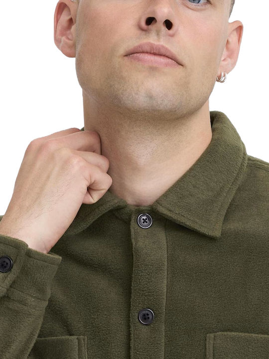 Herrenhemden Langärmeliges Overshirt Grünes