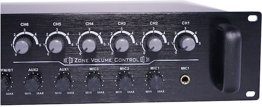 Ihos IPA-360 Integrated Commercial Amplifier 6 Zone 360W/100V Equipped with USB/FM/Bluetooth Black