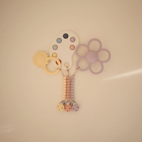 Mushie Clip Pacifier with Beads made of Silicone Lila