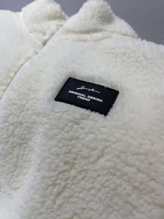 Ανδρική Ζακέτα Fleece Λευκή