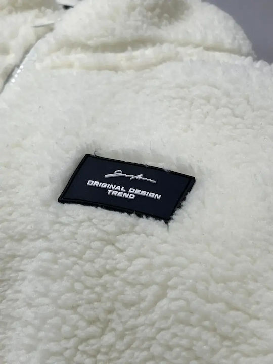 Ανδρική Ζακέτα Fleece Λευκή
