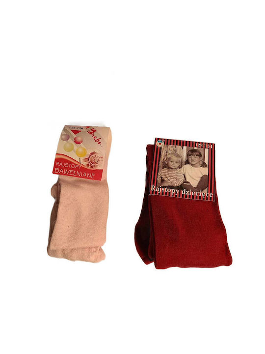 Krebo Σετ Παιδικά Καλσόν Pink And Red