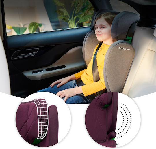 Kinderkraft Junior Fix Baby Car Seat High-back Booster i-Size with Isofix Cherry Pearl