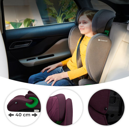 Kinderkraft Junior Fix Baby Car Seat High-back Booster i-Size with Isofix Cherry Pearl