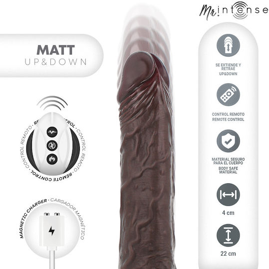 Intense Matt Realistisch Vibrator mit Fernbedienung 15cm Braun