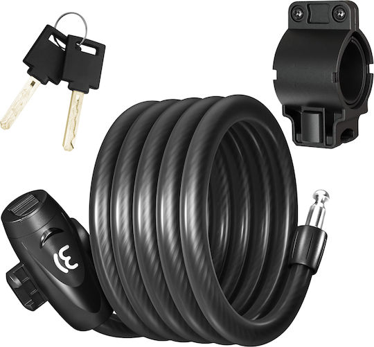 Avizar Bicycle Lock with Key Twisted Steel Cable 120cm Black