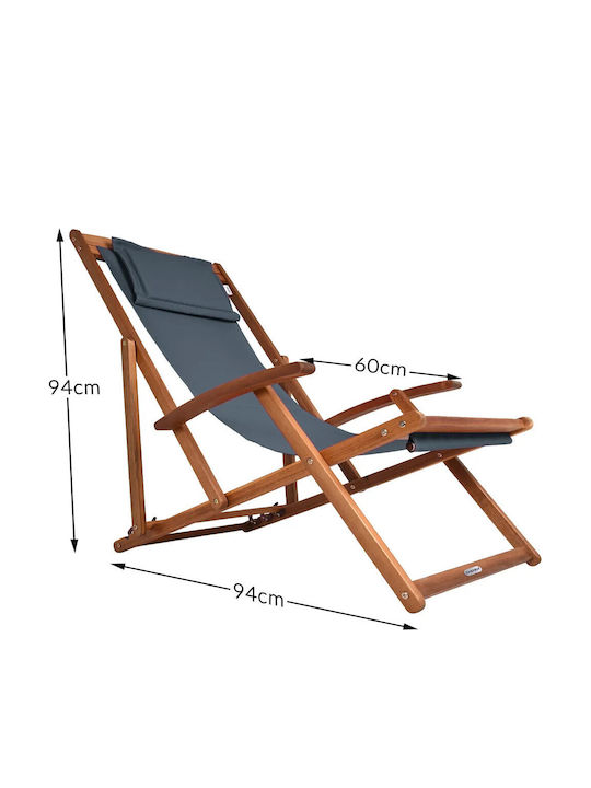 Liegestühle Holz mit Gray Stoff 94x60x94cm