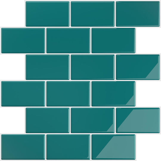 Tile Stickers 12 Pieces Turquoise Self-adhesive Waterproof 30.5 x 30.5cm Tile Stickers 12 Pieces Turquoise Self-adhesive Waterproof 30.5 x 30.5cm