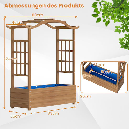 Costway Planter Box Wooden Brown